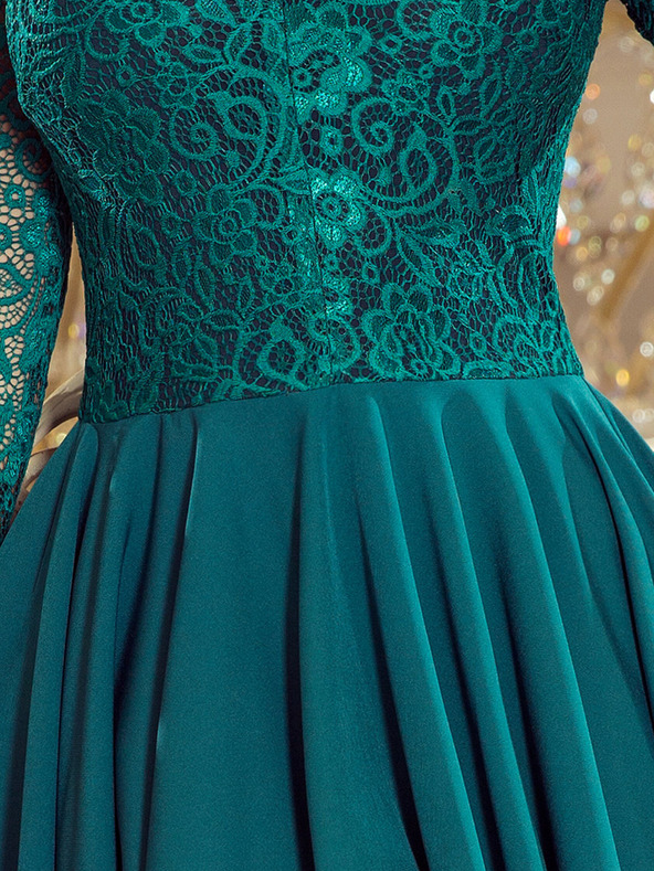 numoco Exkluzivní šaty s krajkou - zelená Numoco NICOLLE