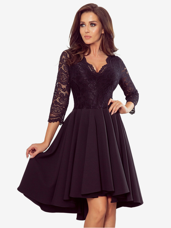 numoco Exkluzivní šaty s krajkou - černé Numoco NICOLLE