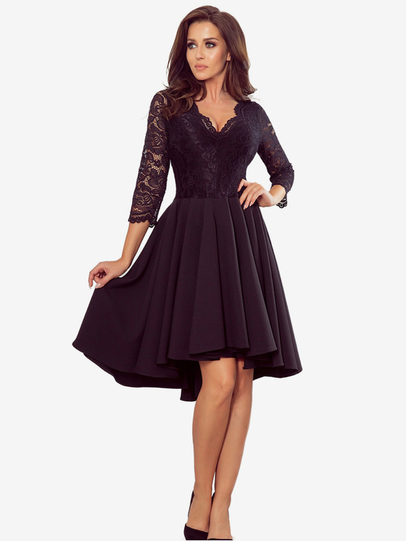 numoco Exkluzivní šaty s krajkou - černé Numoco NICOLLE