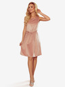 numoco Trapézové šaty - velur - špinavě růžové Numoco VICTORIA
