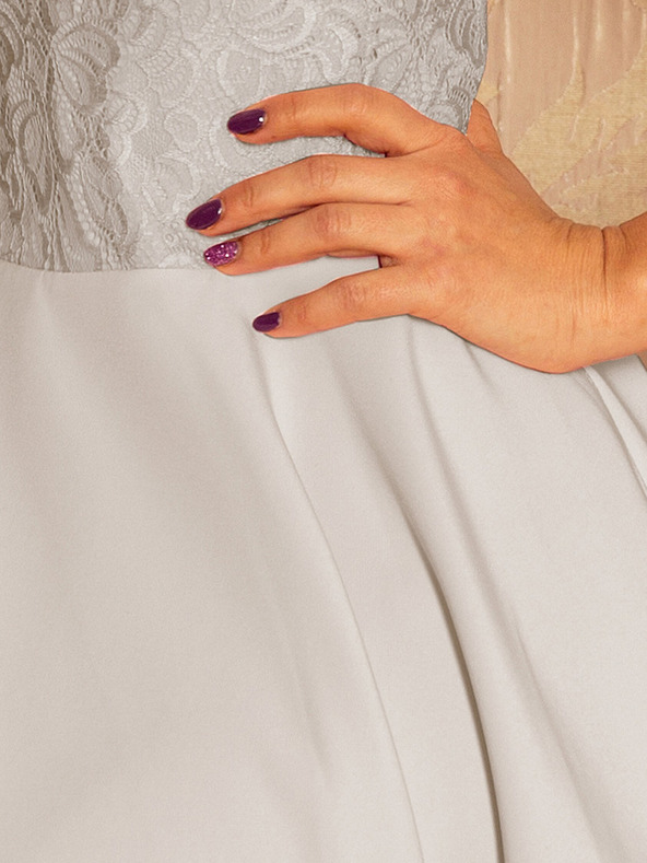 numoco Šaty s krajkou - světle šedá Numoco MARTA