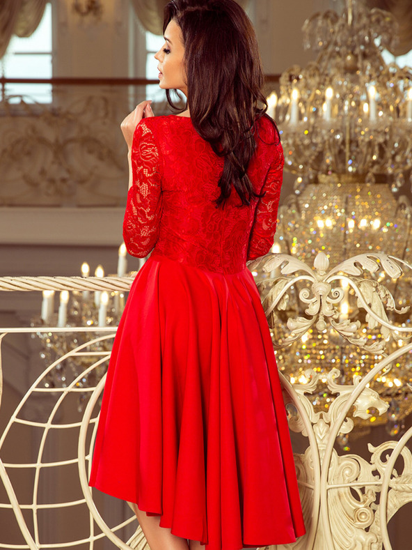 numoco Exkluzivní šaty s krajkou - červené Numoco NICOLLE