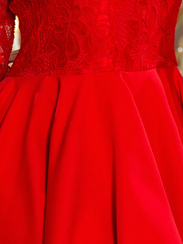 numoco Exkluzivní šaty s krajkou - červené Numoco NICOLLE