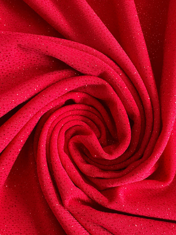 numoco Klasické šaty s výřezem na zádech - červené se třpytkami Numoco ELEONORA