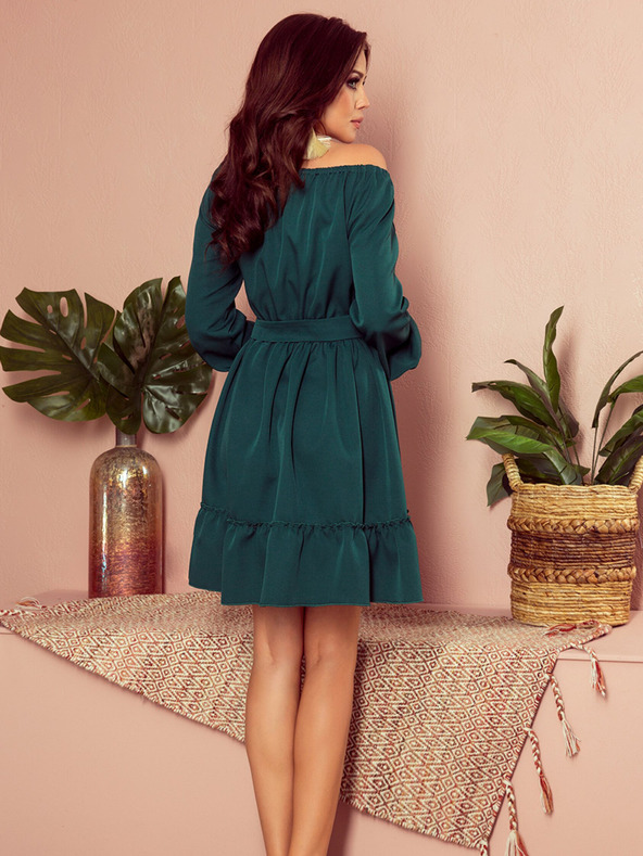 numoco Šaty s volánkami - zelené Numoco DAISY