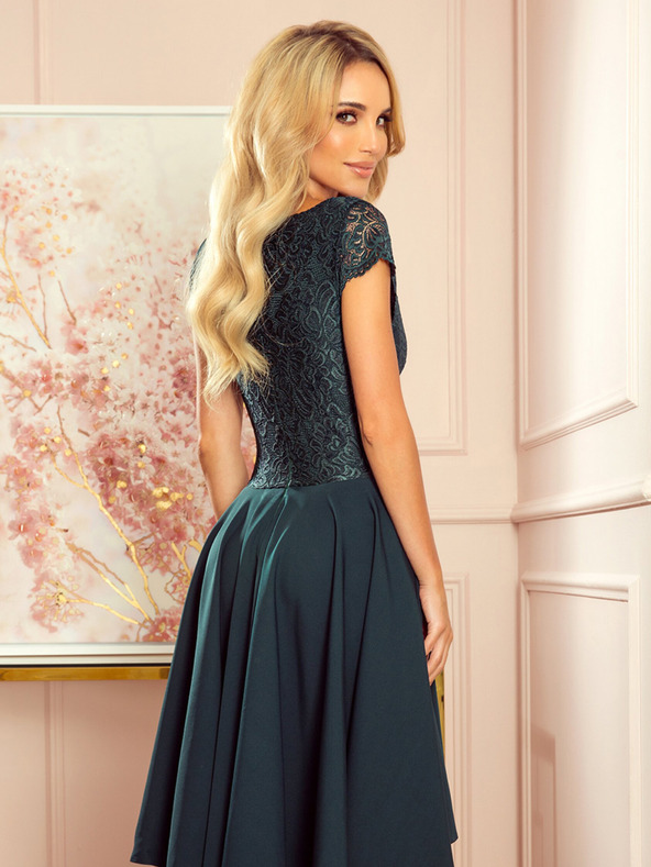 numoco Exkluzivní šaty s krajkou - zelená barva Numoco PATRICIA