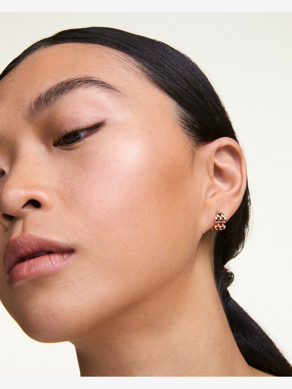 Daniel Wellington Dámské růžovozlaté ocelové náušnice Daniel Wellington 5-Link