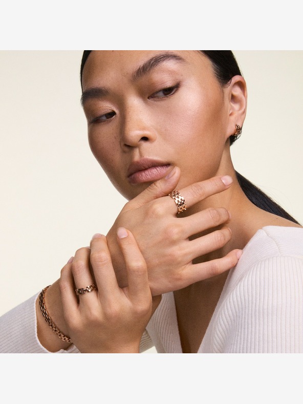 Daniel Wellington Dámské růžovozlaté ocelové náušnice Daniel Wellington 5-Link