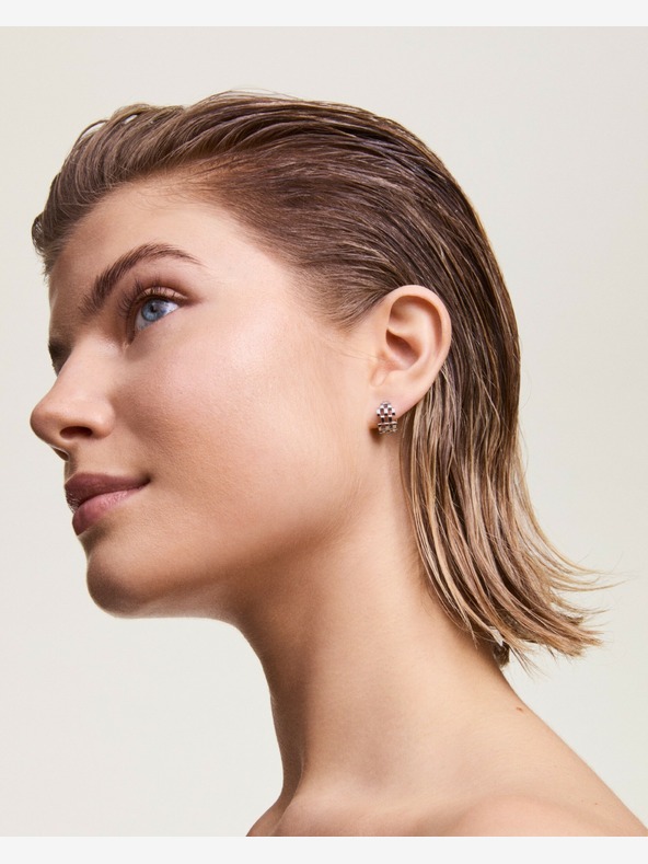 Daniel Wellington Dámské stříbrné ocelové náušnice Daniel Wellington 5-Link