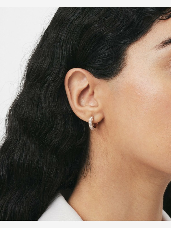 Daniel Wellington Dámské růžovozlaté ocelové náušnice kruhy Daniel Wellington