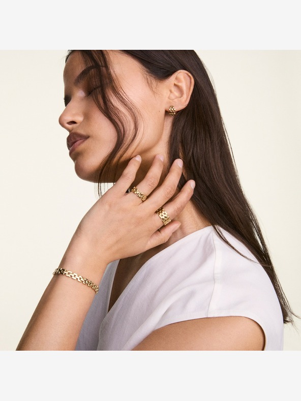 Daniel Wellington Dámské zlaté ocelové náušnice Daniel Wellington 5-Link