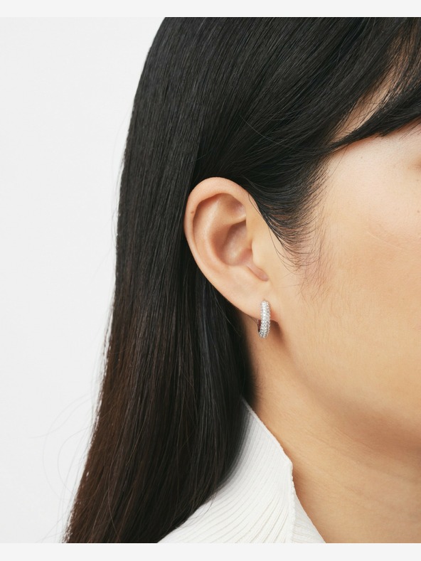 Daniel Wellington Dámské stříbrné ocelové náušnice kruhy Daniel Wellington