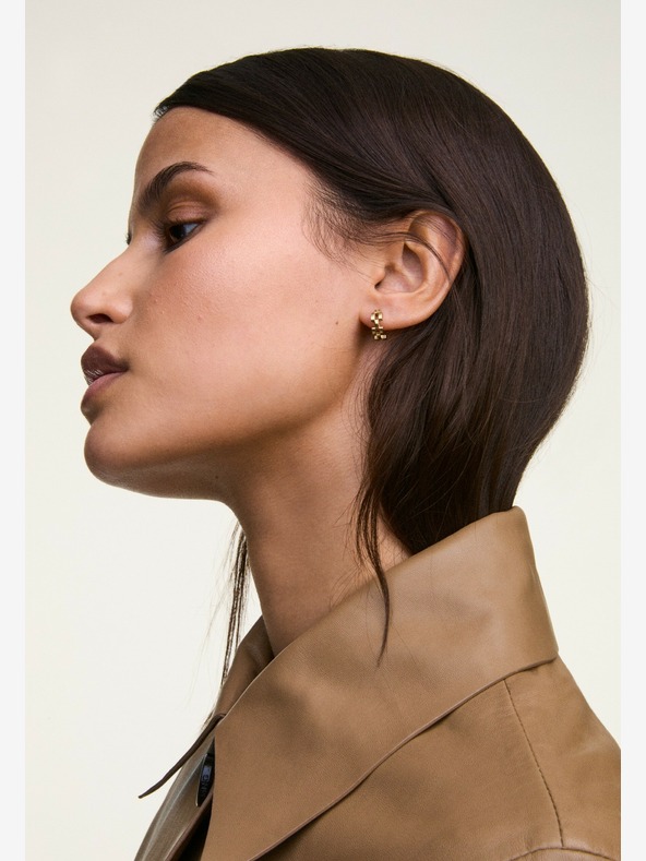 Daniel Wellington Dámské zlaté ocelové náušnice Daniel Wellington 3-Link