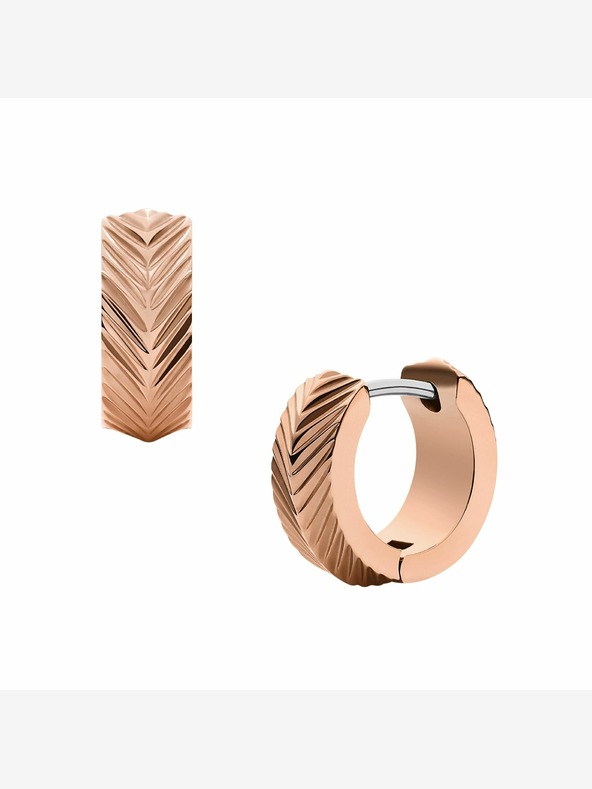 Fossil Dámské růžovozlaté pozlacené náušnice Fossil JF04662791