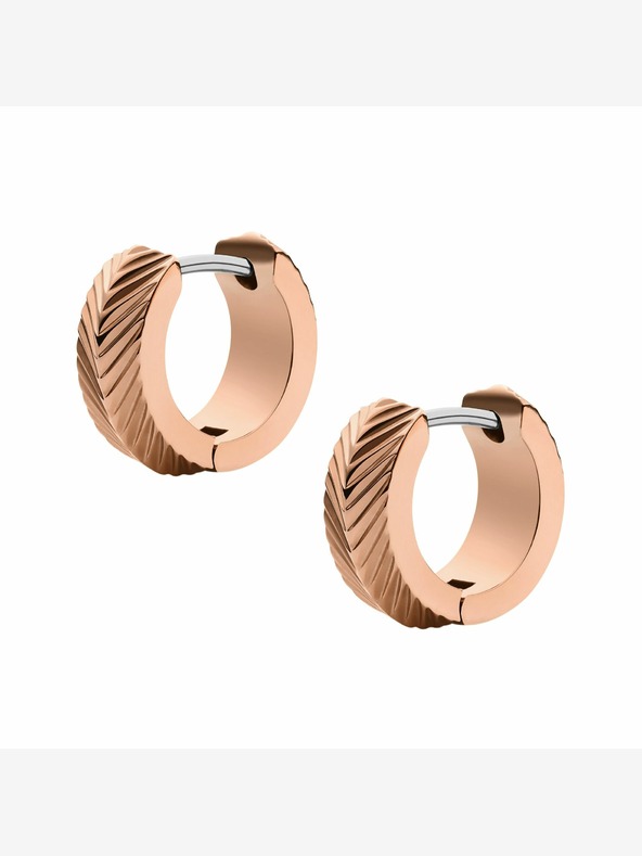 Fossil Dámské růžovozlaté pozlacené náušnice Fossil JF04662791