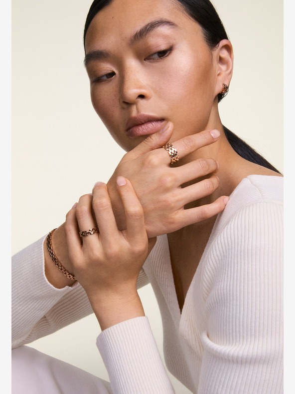 Daniel Wellington Daniel Wellington růžovozlatý prsten ocelový 3-Link