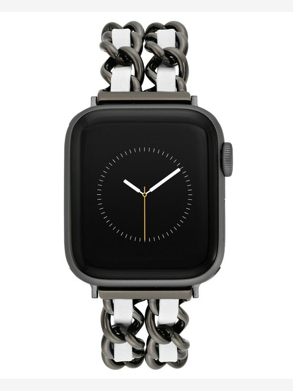 Steve Madden Dámský řemínek Steve Madden v kombinaci ocel a veganská kůže pro Apple Watch 38/40/41mm, WS/1001BKWT424445