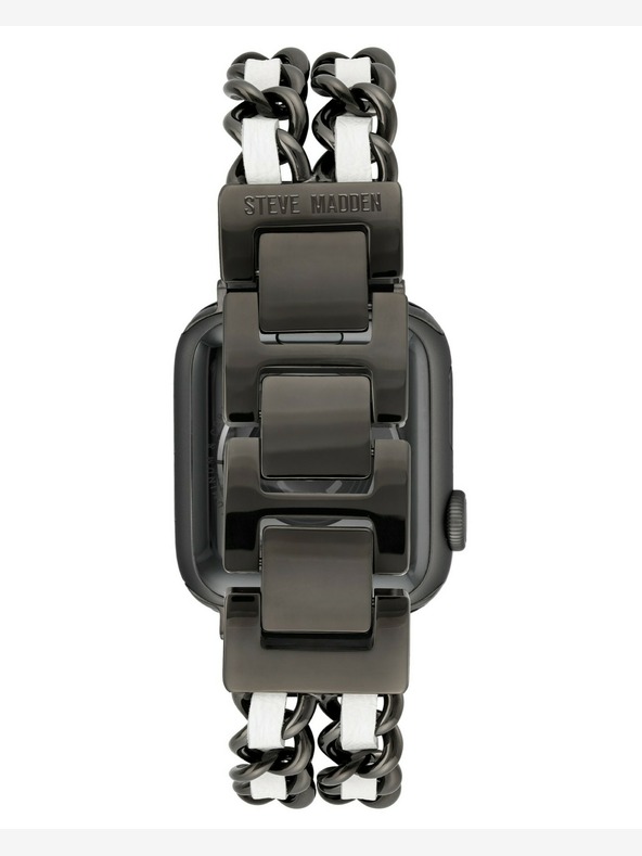 Steve Madden Dámský řemínek Steve Madden v kombinaci ocel a veganská kůže pro Apple Watch 38/40/41mm, WS/1001BKWT424445