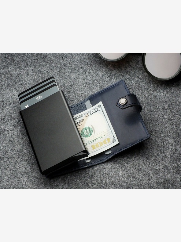 Pularys Pularys pánská kožená peněženka Hiker modrá 211114104