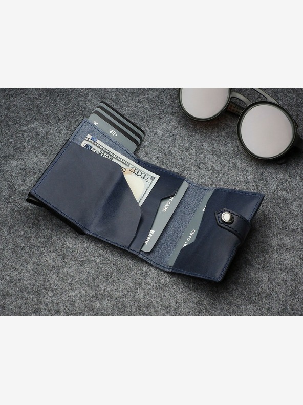 Pularys Pularys pánská kožená peněženka Hiker modrá 211114104