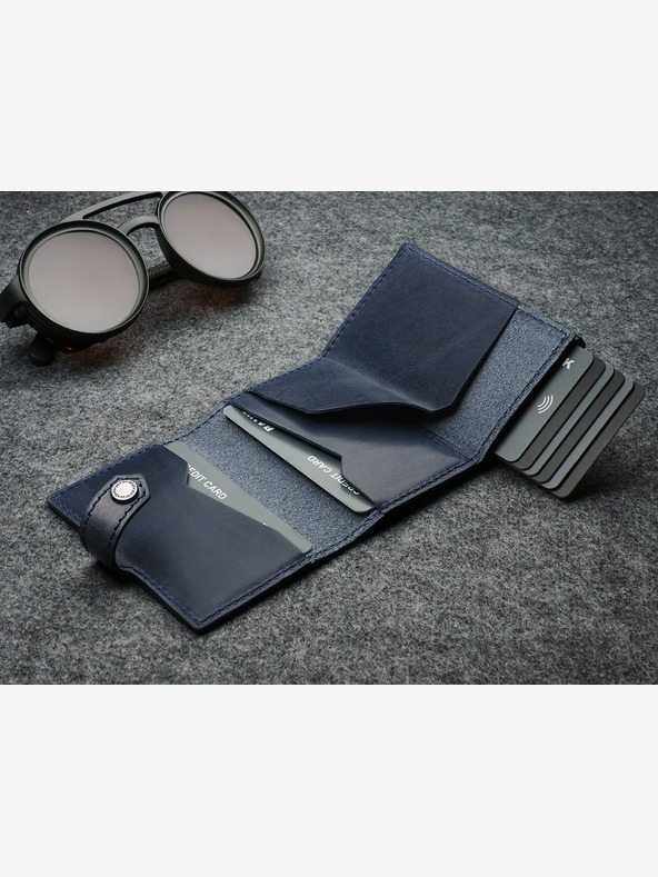 Pularys Pularys pánská kožená peněženka Hiker modrá 211114104