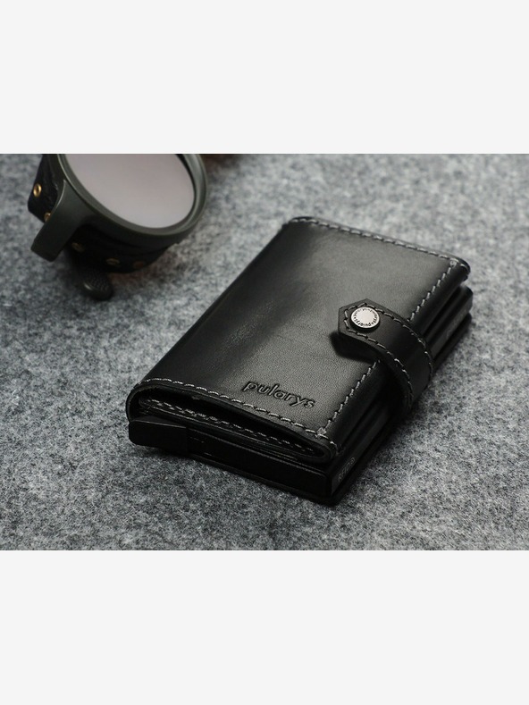 Pularys Pularys dárková sada pánská kožená peněženka Hiker a přívěsek na klíče černé 211314101