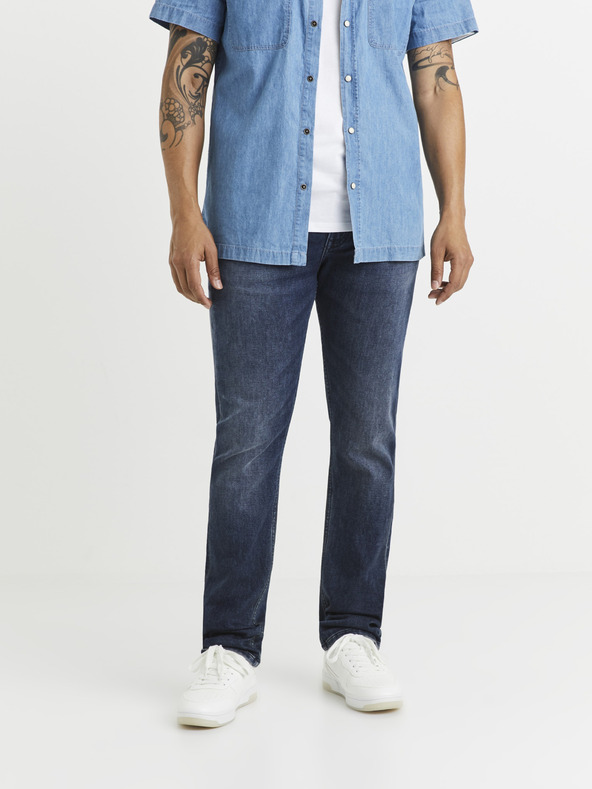 Celio Tmavě modré pánské slim fit džíny Celio