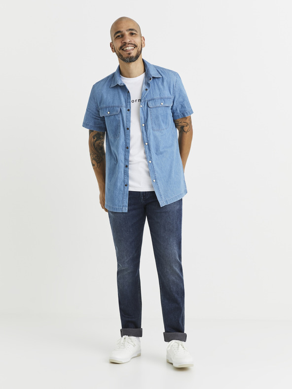 Celio Tmavě modré pánské slim fit džíny Celio
