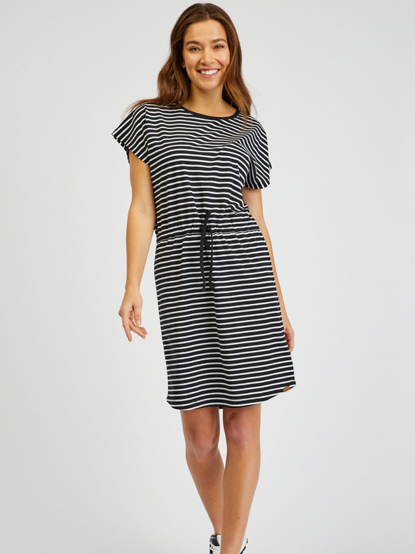 Sam 73 Bílo-černé dámské pruhované šaty SAM73 Sagitta