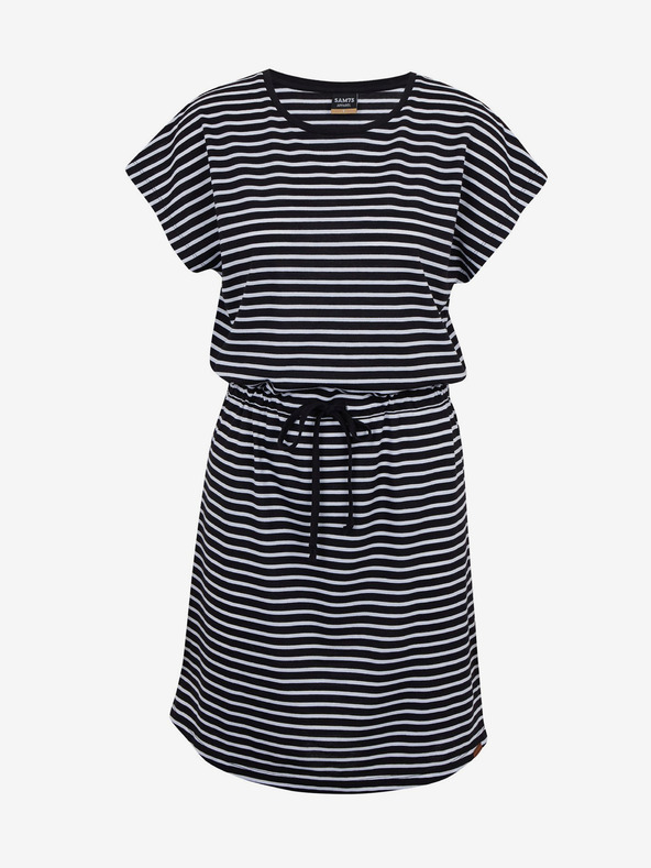 Sam 73 Bílo-černé dámské pruhované šaty SAM73 Sagitta