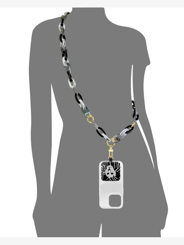 Anne Klein Plastový crossbody řetízek k mobilu Anne Klein WK4020BKGY