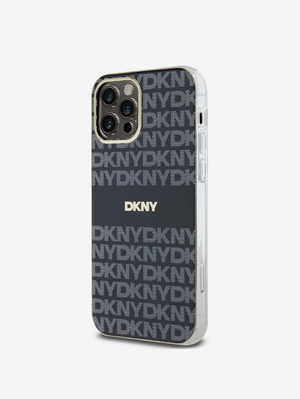 DKNY PC/TPU Repeat Pattern Tonal Stripe Magsafe Zadní Kryt pro iPhone 12/12 Pro Black DKNY