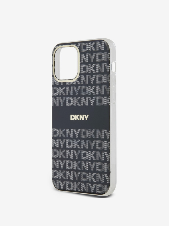 DKNY PC/TPU Repeat Pattern Tonal Stripe Magsafe Zadní Kryt pro iPhone 12/12 Pro Black DKNY