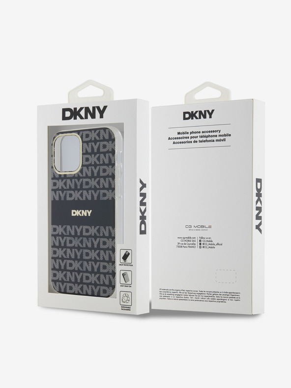DKNY PC/TPU Repeat Pattern Tonal Stripe Magsafe Zadní Kryt pro iPhone 12/12 Pro Black DKNY