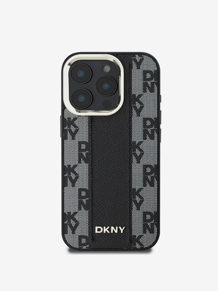 DKNY DKNY PU Leather Checkered Pattern Magsafe Zadní Kryt pro iPhone 16 Pro Black