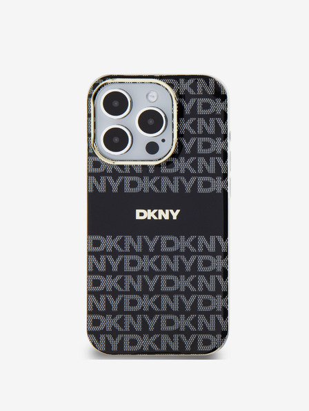 DKNY PC/TPU Repeat Pattern Tonal Stripe Magsafe Zadní Kryt pro iPhone 13 Pro Black DKNY