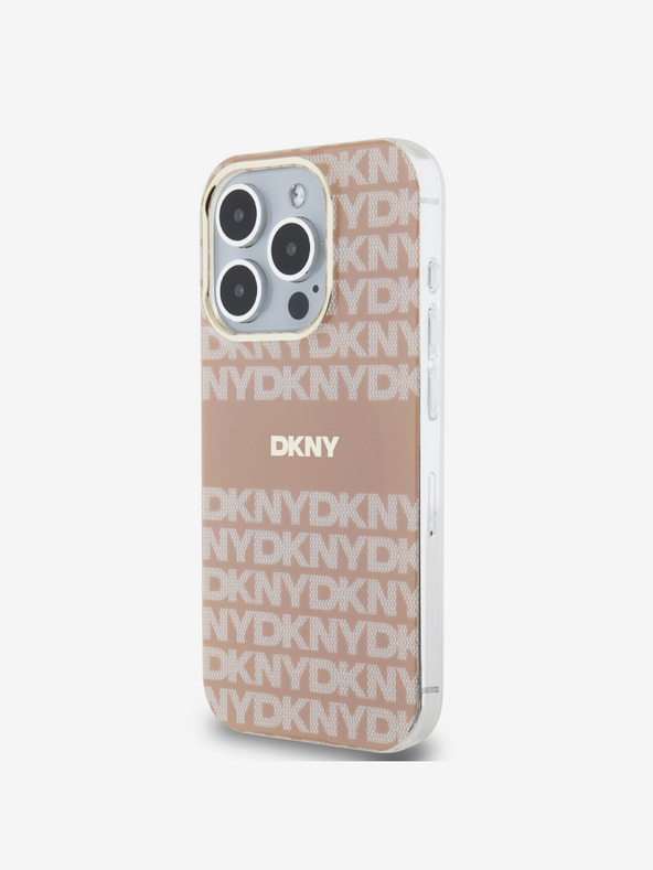 DKNY PC/TPU Repeat Pattern Tonal Stripe Magsafe Zadní Kryt pro iPhone 14 Pro Pink DKNY
