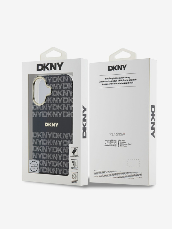 DKNY DKNY PC/TPU Repeat Pattern Tonal Stripe Magsafe Zadní Kryt pro iPhone 16 Black