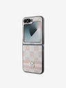 DKNY DKNY PU Leather Checkered Pattern and Stripe Zadní Kryt pro Samsung Galaxy Z Flip 6 Pink
