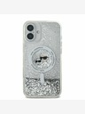 Karl Lagerfeld Karl Lagerfeld Liquid Glitter Karl and Choupette Heads MagSafe Zadní Kryt pro iPhone 16 Transparent
