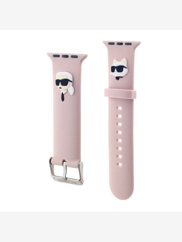 Karl Lagerfeld Karl Lagerfeld Karl and Choupette Head NFT Řemínek pro Apple Watch 42/44/45/46/49 Pink
