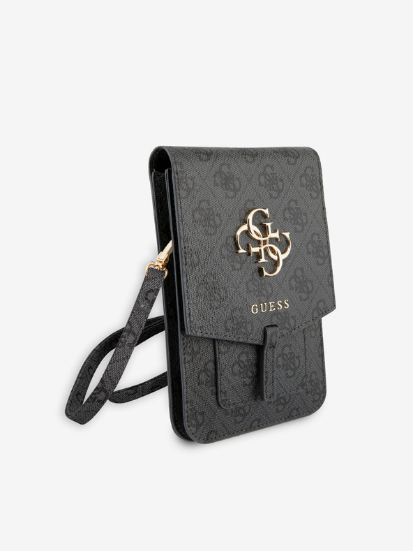 Guess PU 4G Metal Logo Taška na Telefon Grey Obal na telefon