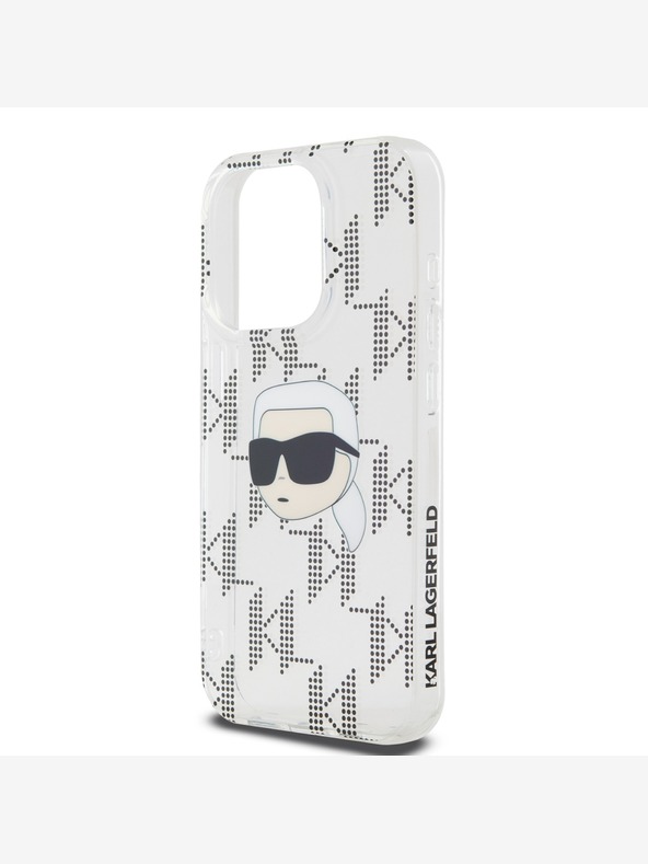 Karl Lagerfeld Karl Lagerfeld IML Electroplated Karl Head Zadní Kryt pro iPhone 15 Pro Max Transparent