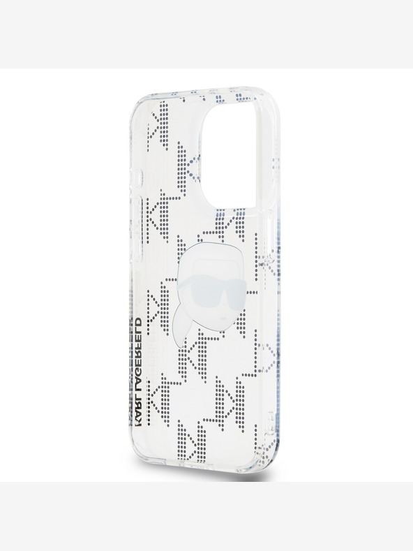 Karl Lagerfeld Karl Lagerfeld IML Electroplated Karl Head Zadní Kryt pro iPhone 15 Pro Max Transparent