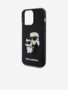 Karl Lagerfeld 3D Rubber Karl and Choupette Zadní Kryt pro iPhone 13 Pro Max Black Karl Lagerfeld