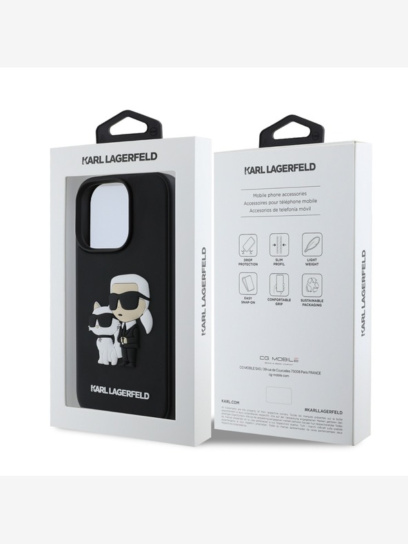 Karl Lagerfeld Karl Lagerfeld PU Saffiano Karl and Choupette Zadní Kryt pro iPhone 16 Pro Max Black