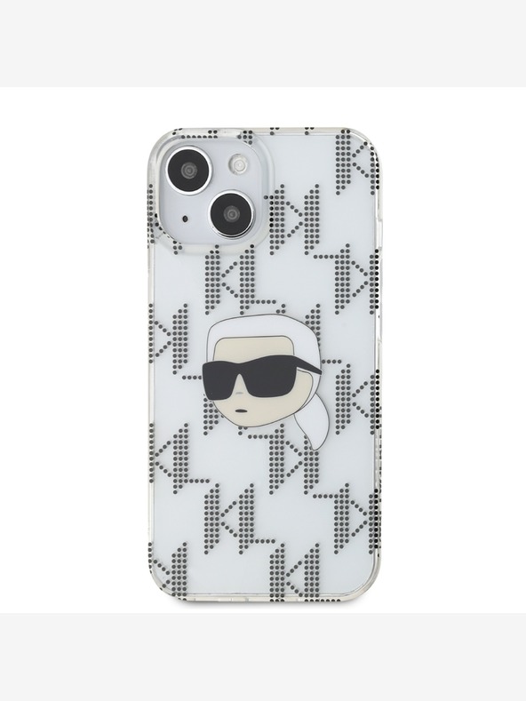 Karl Lagerfeld Karl Lagerfeld IML Electroplated Karl Head Zadní Kryt pro iPhone 15 Transparent