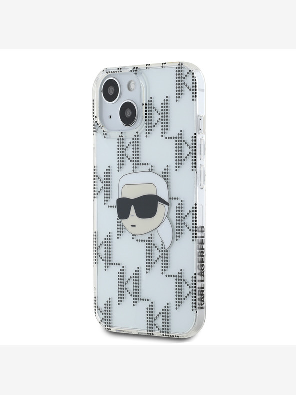 Karl Lagerfeld Karl Lagerfeld IML Electroplated Karl Head Zadní Kryt pro iPhone 15 Transparent