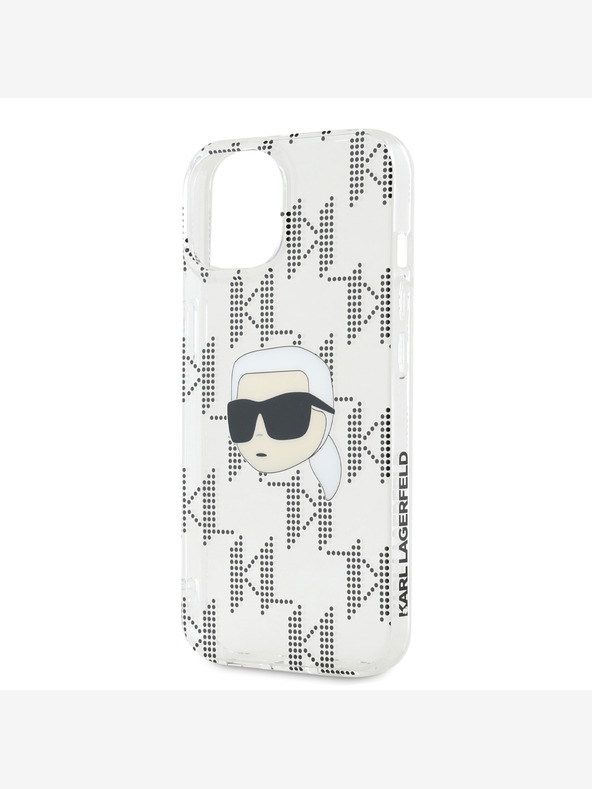Karl Lagerfeld Karl Lagerfeld IML Electroplated Karl Head Zadní Kryt pro iPhone 15 Transparent