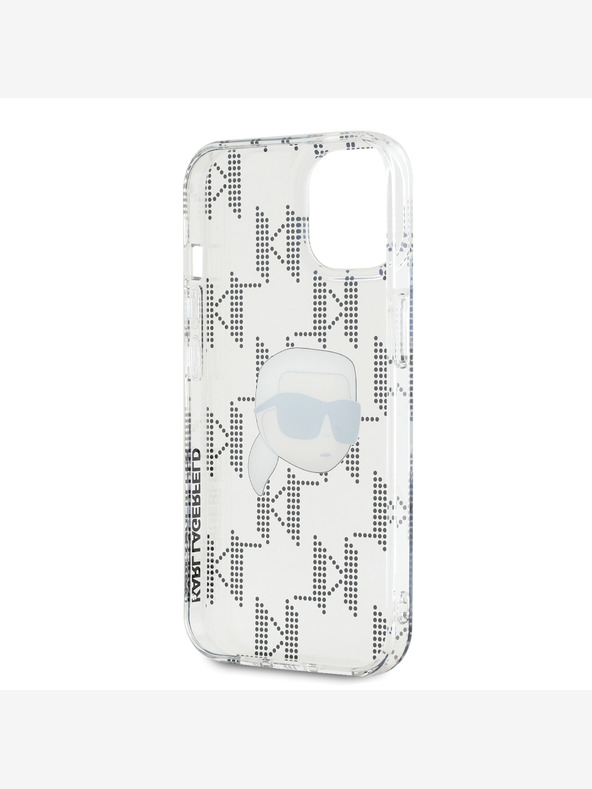 Karl Lagerfeld Karl Lagerfeld IML Electroplated Karl Head Zadní Kryt pro iPhone 15 Transparent